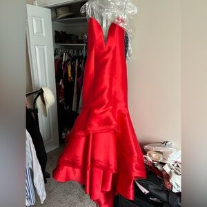 Jovani Red Sleeveless Prom Gown
